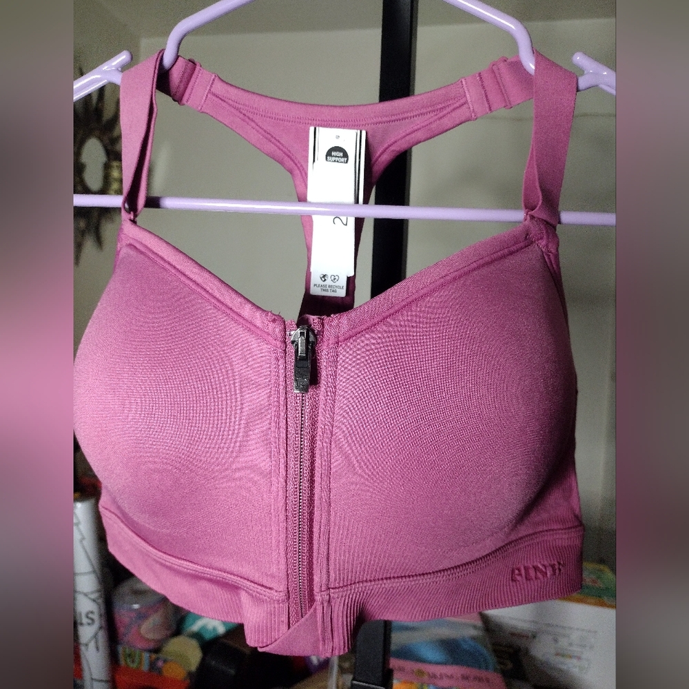 NWT PINK High Support Sports Bra Medium Discontinued Midnight Mauve